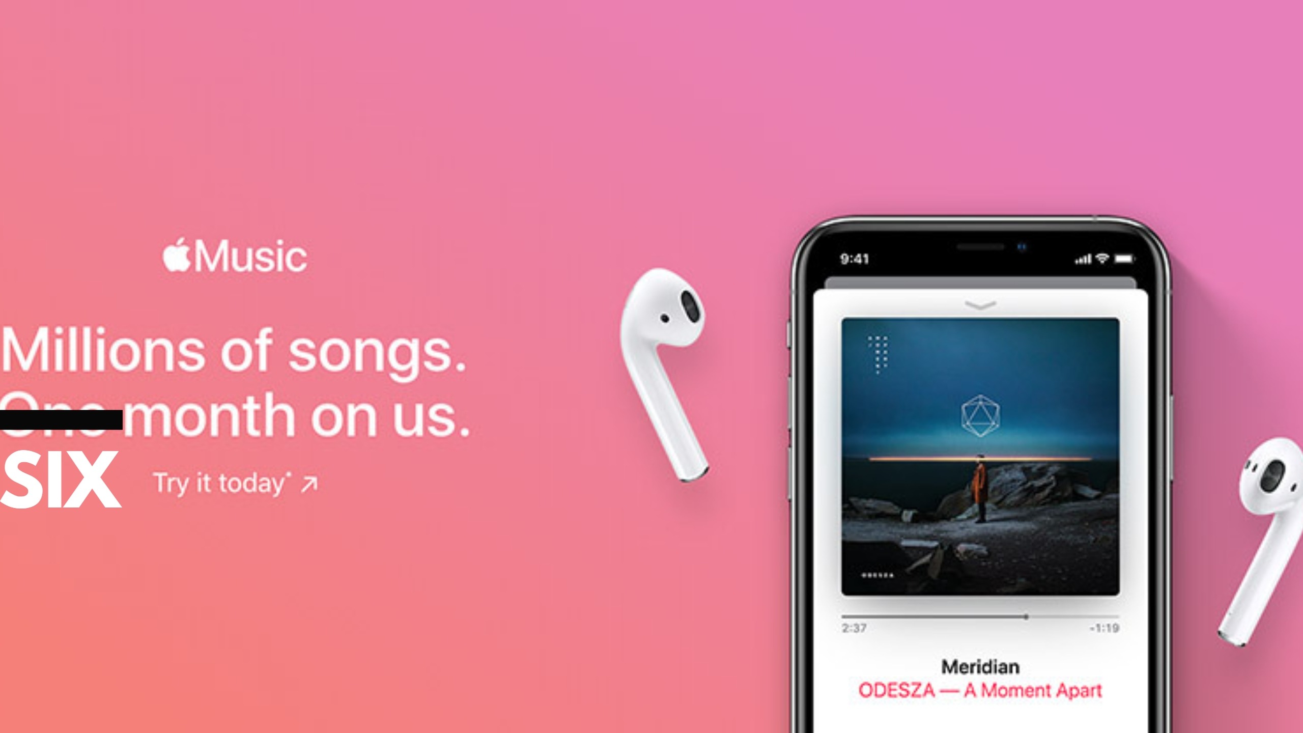 WHOA! Free Unlimited 6-Month Apple Music Subscription