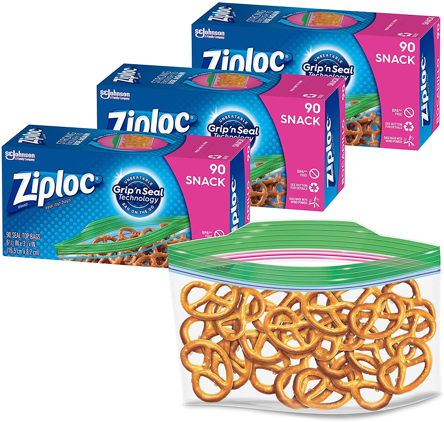 Ziploc Snack and Sandwich Bags 270ct $6.35 shipped