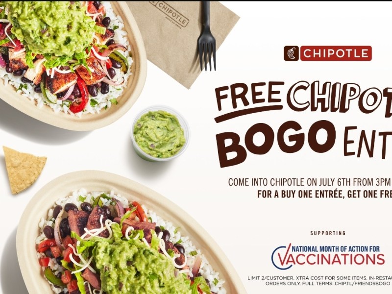 Chipotle BOGO deal is TODAY July 6th