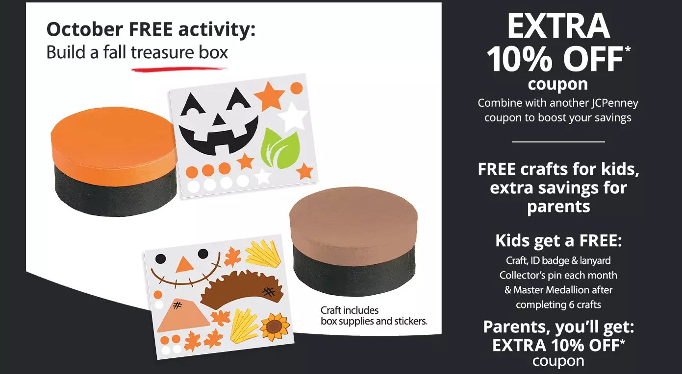 FREE Treasure Box Craft Kit at JCPenney