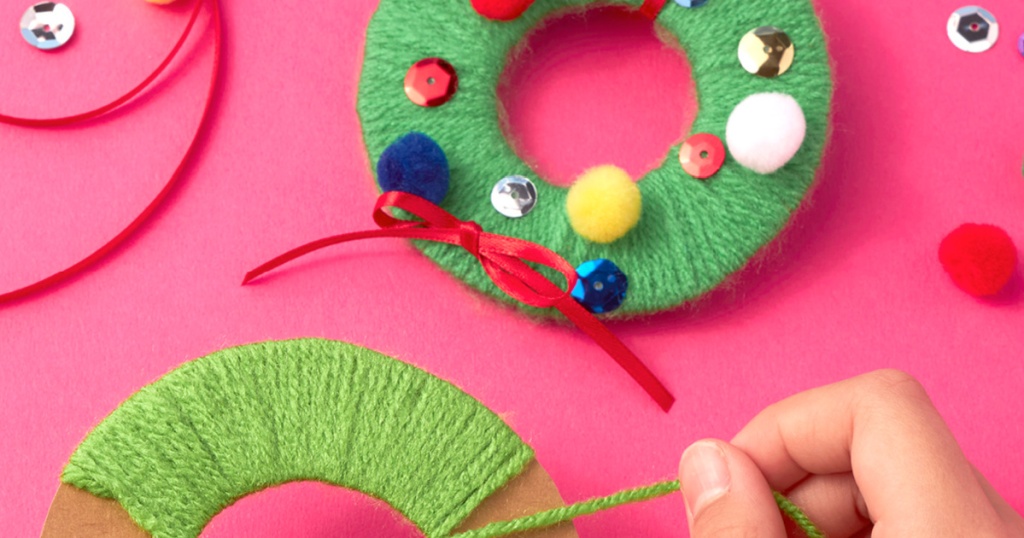 FREE Michael’s Yarn Wreath Ornament Kit for Kids on November 20th