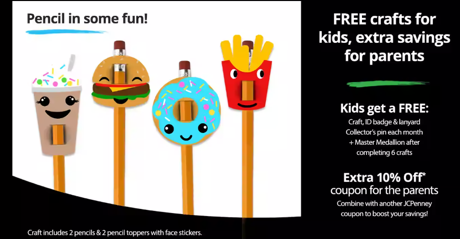 Free “Pencil in Some Fun” Event at JCPenney on 9/10