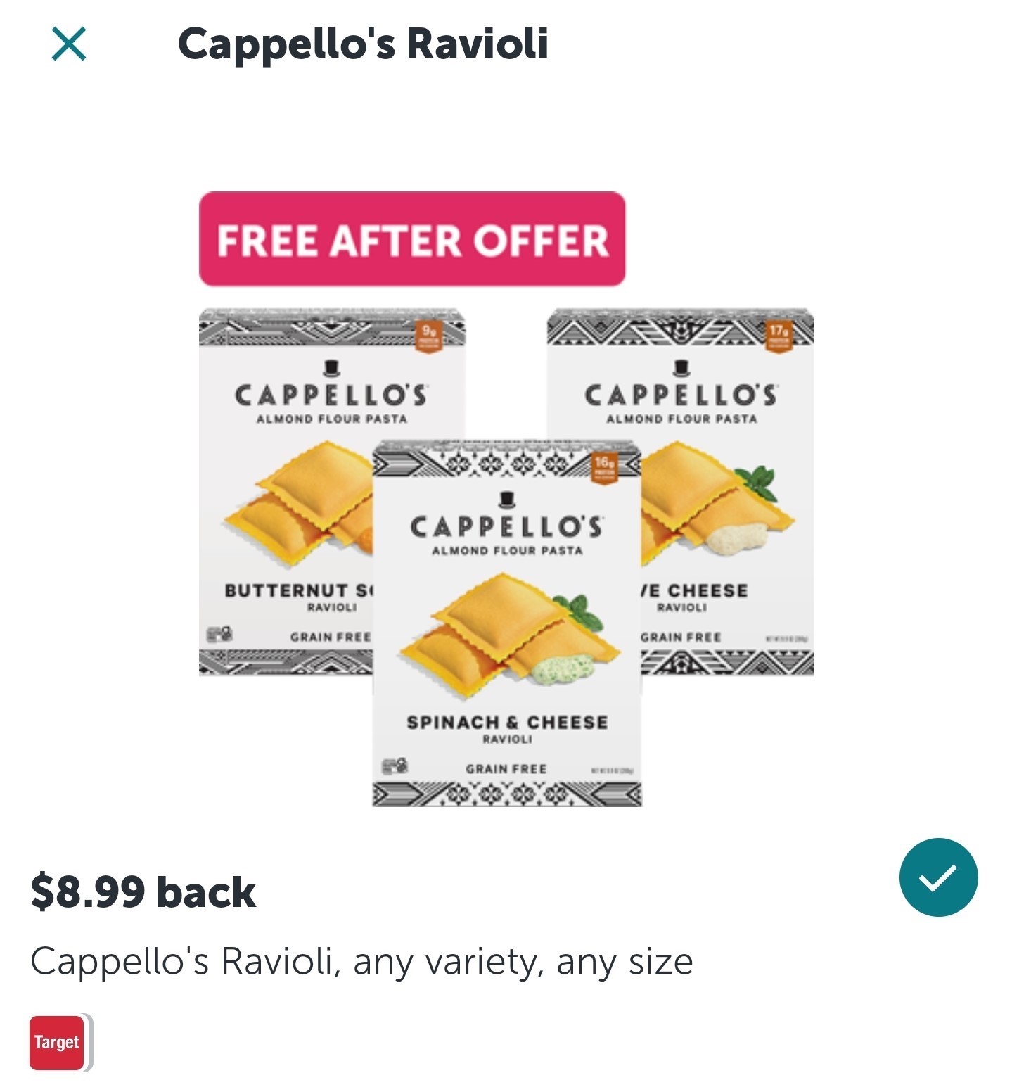 Free Box of Cappello’s Ravioli at Target