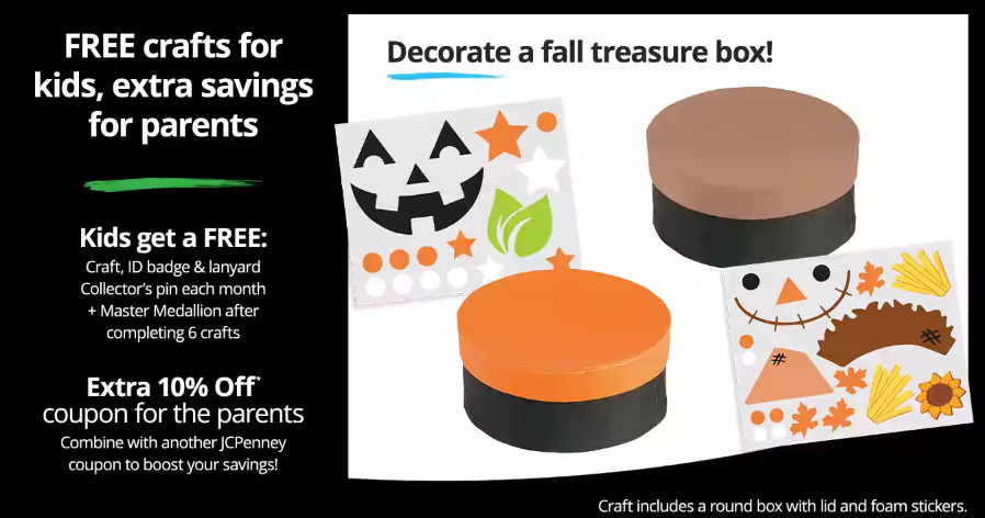 FREE Fall Treasure Box Craft at JCPenney Kids